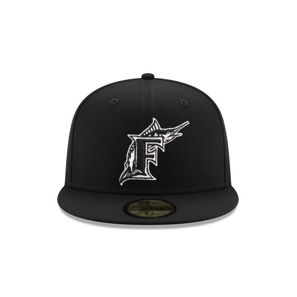 Florida Marlins Black on White 59Fifty Fitted