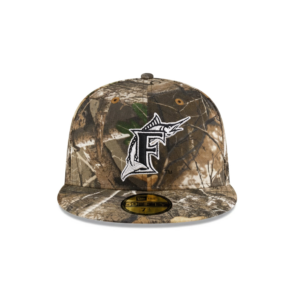 Florida Marlins Real Tree On White 59Fifty Fitted