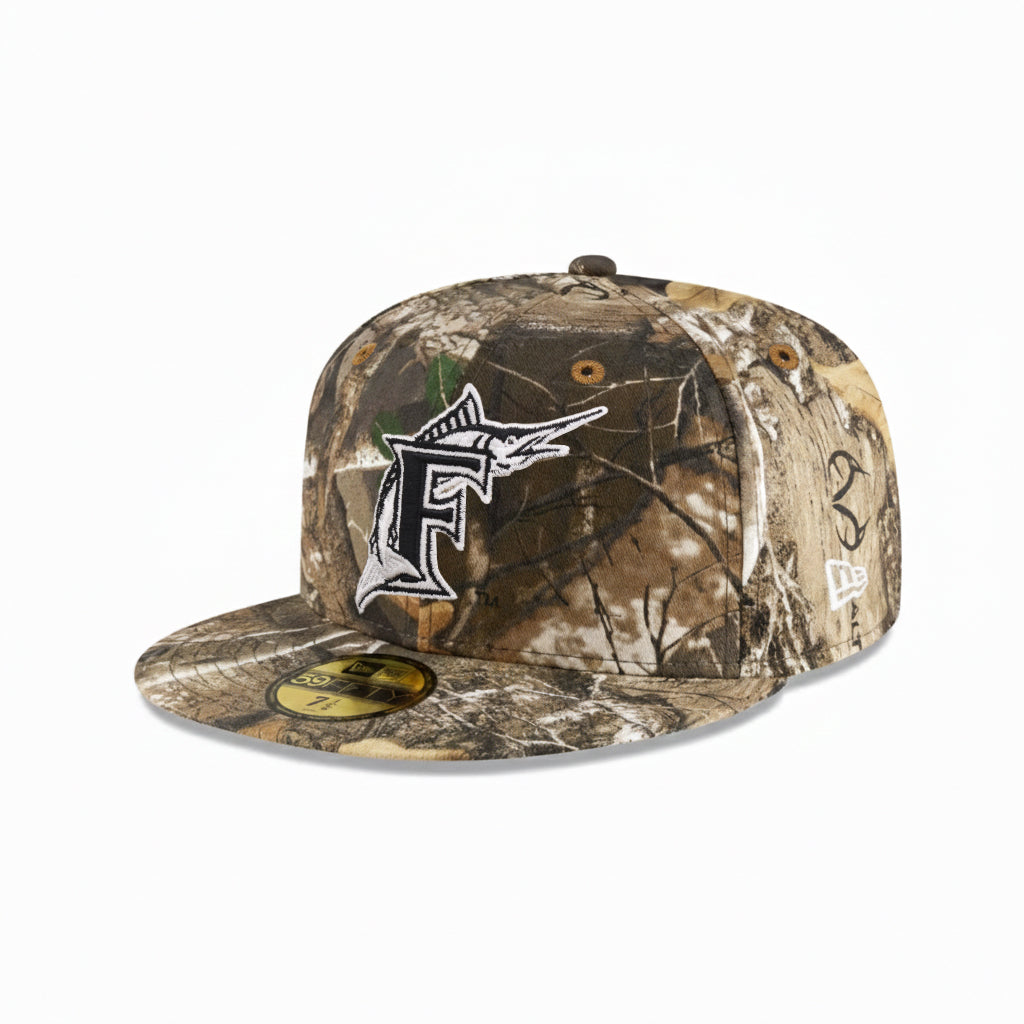 Florida Marlins Real Tree On White 59Fifty Fitted