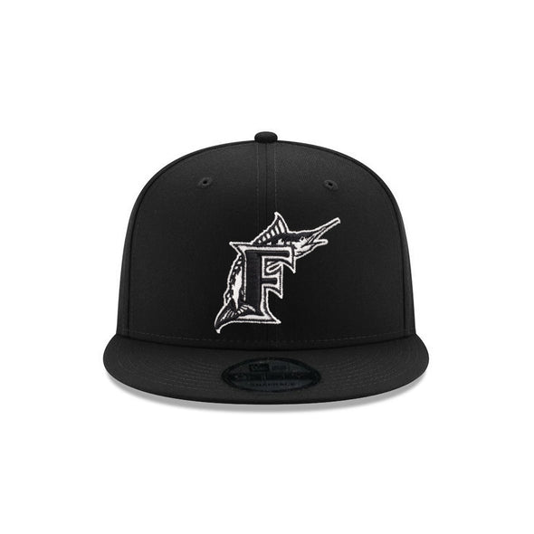 Florida Marlins Black on White 9Fifty Snapback