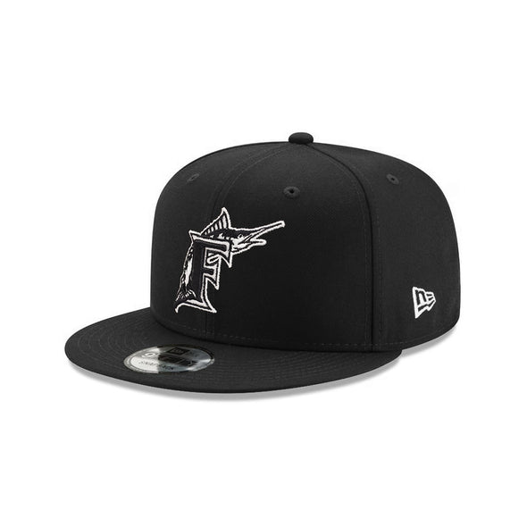 Florida Marlins Black on White 9Fifty Snapback