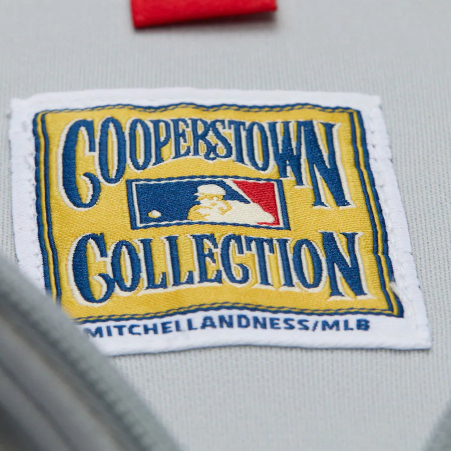 Mitchell &amp; Ness Los Angeles Dodgers Gray On White Batting Practice Jacket