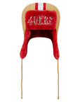 San Francisco 49ers Gold & Red Helmet Head Trapper Knit Beanie