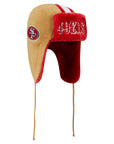 San Francisco 49ers Gold & Red Helmet Head Trapper Knit Beanie