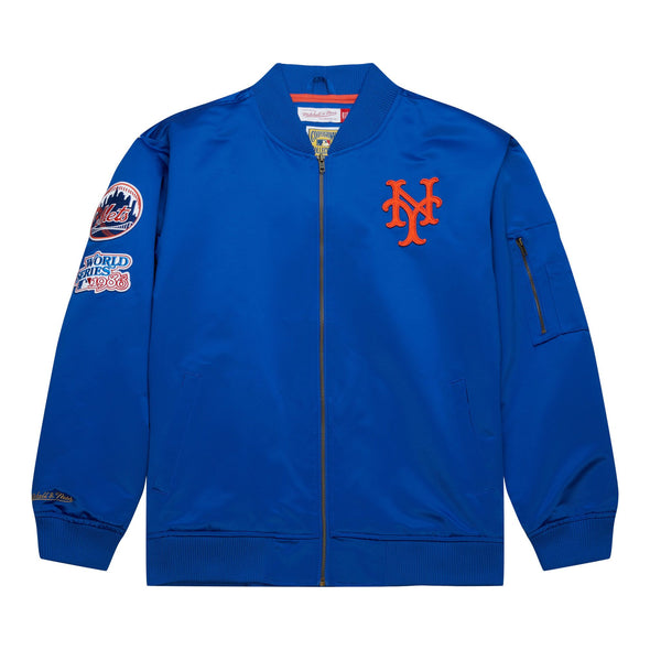 Mitchell & Ness New York Mets Lightweight Satin Bomber Jacket