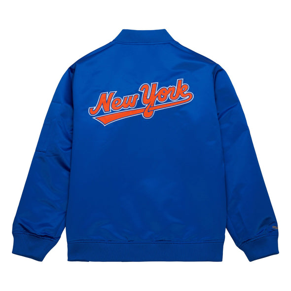 Mitchell & Ness New York Mets Lightweight Satin Bomber Jacket