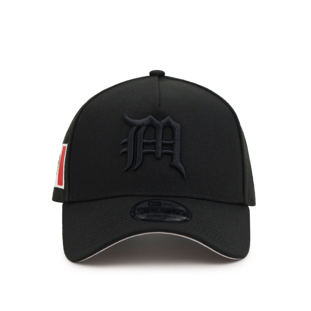 CrownMinded X Mexico Black On Black Mexico Flag SP 9Forty A-Frame Snapback