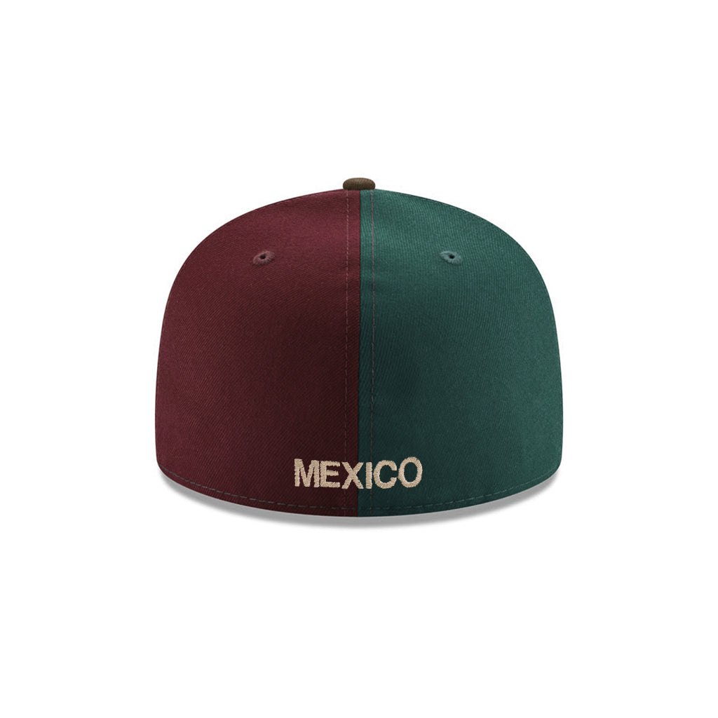 CrownMinded X Mexico Maroon Green Pinwheel Sunrise Over Chichén Itzá SP 59Fifty Fitted