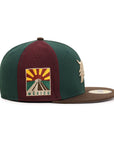 CrownMinded X Mexico Maroon Green Pinwheel Sunrise Over Chichén Itzá SP 59Fifty Fitted