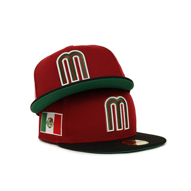 Mexico World Baseball Classic Mexican Flag SP Red Black 2 Tone 59Fifty Fitted