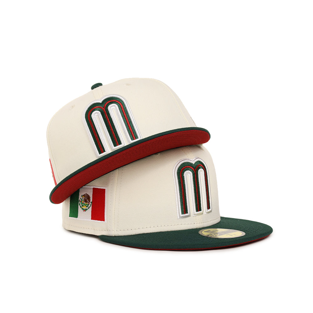 New Era Mexico Serie Del Caribe M Green Red 2 Tone 59FIFTY Fitted 7 5/8