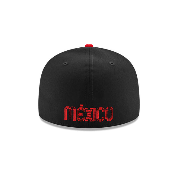 Mexico World Baseball Classic Mexican Flag SP Black Scarlet Red 2 Tone 59Fifty Fitted