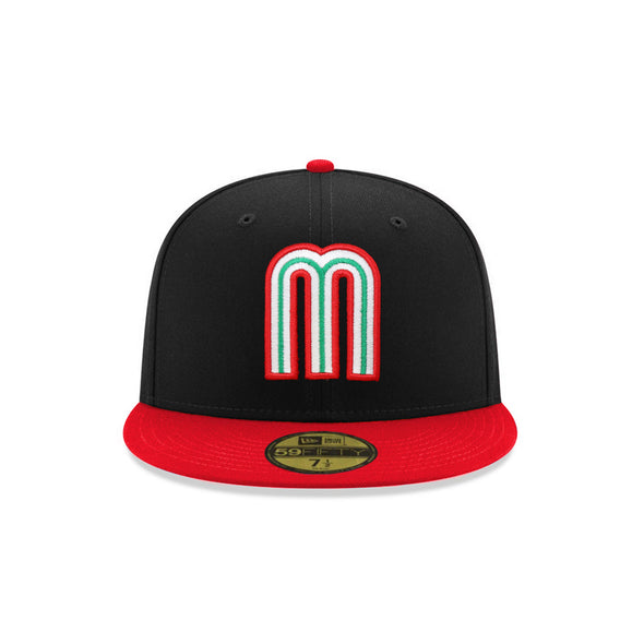 Mexico World Baseball Classic Mexican Flag SP Black Scarlet Red 2 Tone 59Fifty Fitted