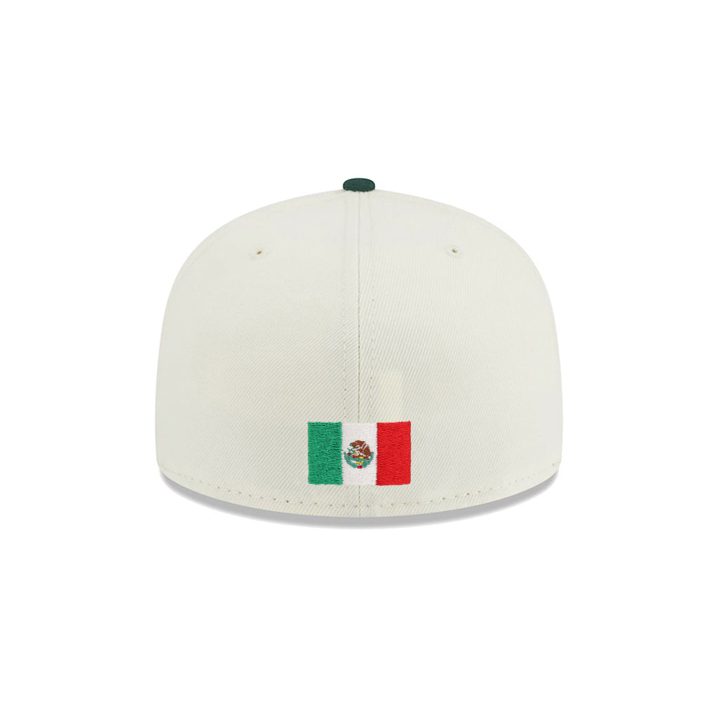 CrownMinded X Mexico Chrome Green Quetzalcōātl Block Feathered Serpent Mexico Flag SP 59Fifty Fitted