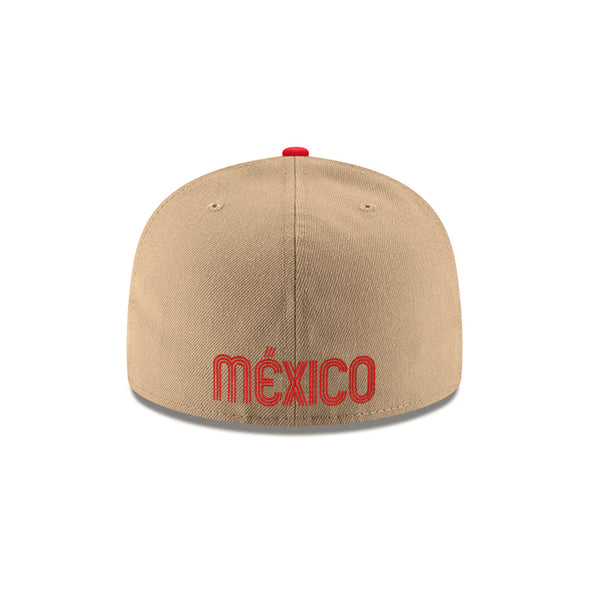 Mexico World Baseball Classic Mexican Flag SP Camel Red 2 Tone 59Fifty Fitted