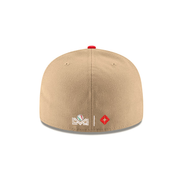 New Era Mexico Serie Del Caribe M Mexican Flag SP Camel Red 2 Tone 59Fifty Fitted