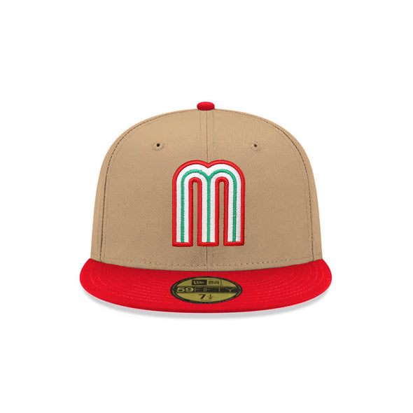 Mexico World Baseball Classic Mexican Flag SP Camel Red 2 Tone 59Fifty Fitted