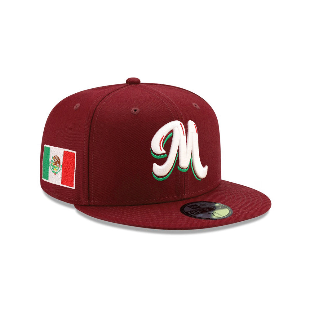 New Era Mexico Serie Del Caribe M Mexican Flag SP Cardinal Red 59Fifty CROWN MINDED