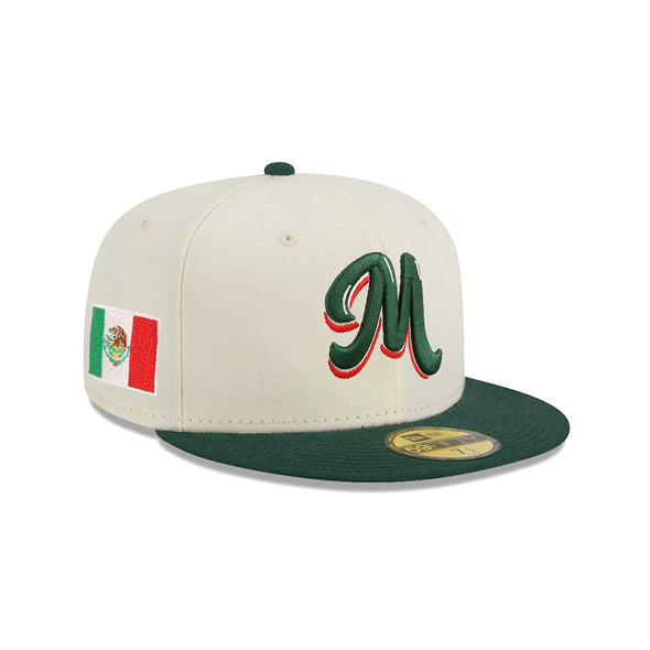 New Era Mexico Serie Del Caribe M Mexican Flag SP Chrome Green 2 Tone 59Fifty Fitted