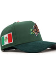 CrownMinded X Mexico Green Corduroy Quetzalcōātl Block Feathered Serpent Mexico Flag SP 9Forty A-Frame Snapback