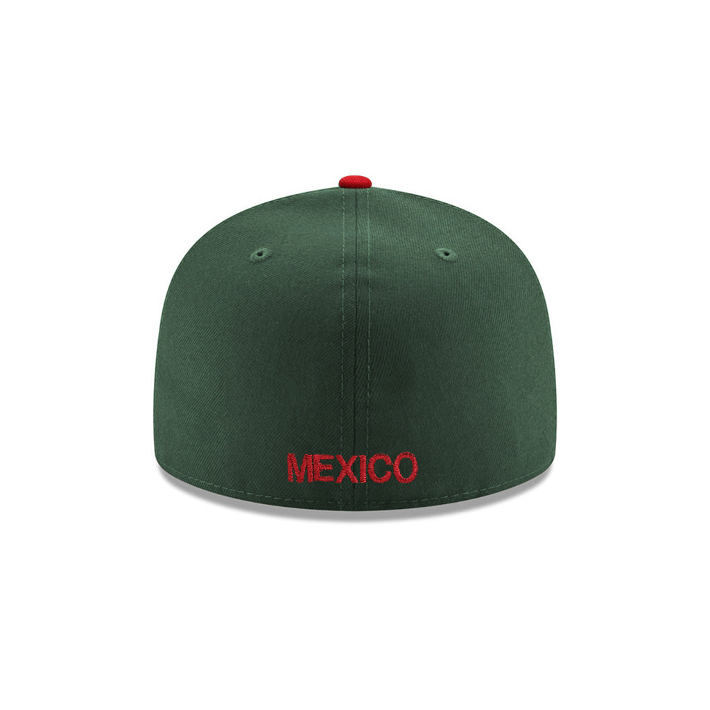 CrownMinded X Mexico Green Corduroy Quetzalcōātl Block Feathered Serpent Mexico Flag SP 59Fifty Fitted