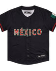 CrownMinded Mexico Classic Black Tricolor Baseball Jersey