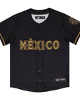CrownMinded Mexico Aztec Heritage Black Gold Baseball Jersey