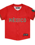 CrownMinded Mexico Classic Red Tricolor Baseball Jersey