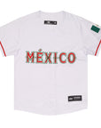 CrownMinded Mexico Classic White Tricolor Baseball Jersey