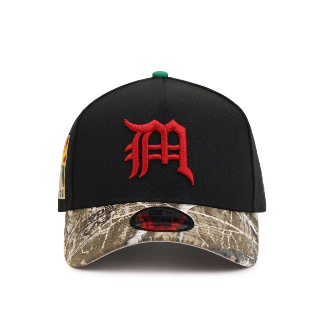 CrownMinded X Mexico Black Real Tree Sunrise Over Chichén Itzá SP 9Forty A-Frame Snapback