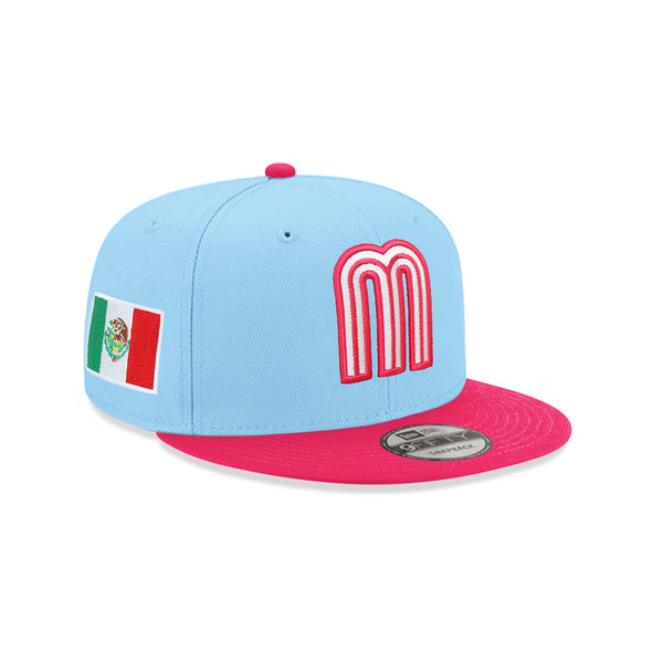 Mexico World Baseball Classic Mexican Flag SP Sky Blue Rose 2 Tone 9Fifty Snapback