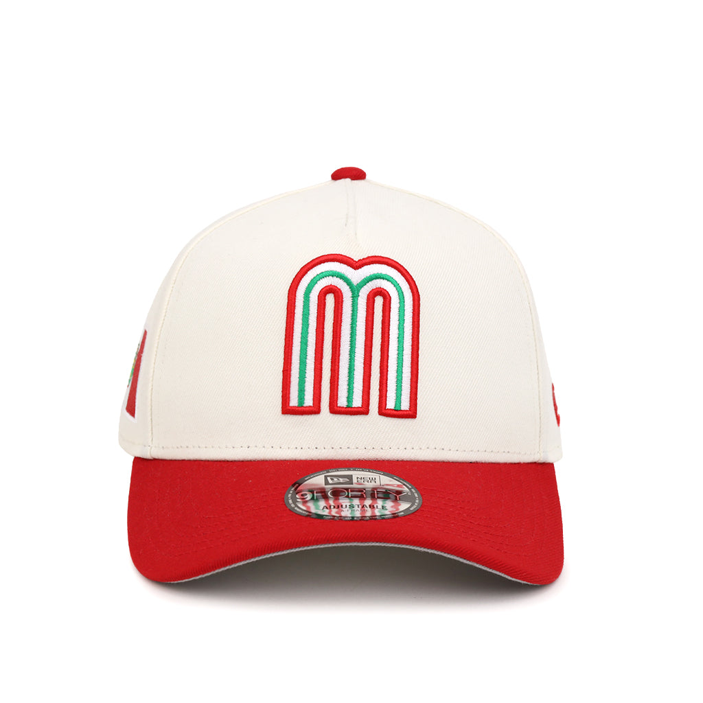 Mexico World Baseball Classic Chrome Red Mexico Flag SP 9Forty A-Frame Snapback
