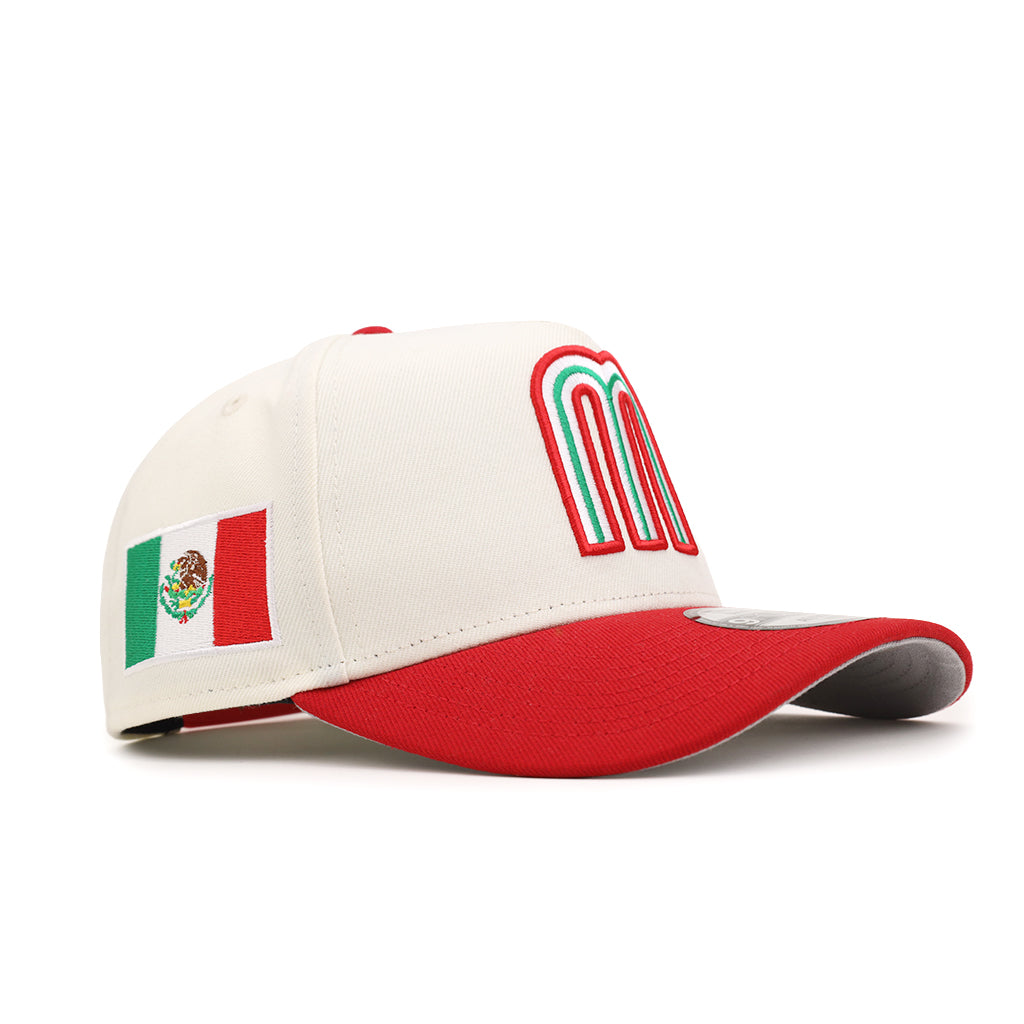 Mexico World Baseball Classic Chrome Red Mexico Flag SP 9Forty A-Frame Snapback