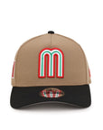 Mexico World Baseball Classic Khaki Black Mexico Flag SP 9Forty A-Frame Snapback