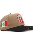 Mexico World Baseball Classic Khaki Black Mexico Flag SP 9Forty A-Frame Snapback