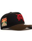 CrownMinded X Mexico Black Brown Sunrise Over Chichén Itzá SP 9Forty A-Frame Snapback