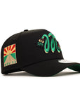 CrownMinded X Mexico Quetzalcōātl Feathered Serpent Sunrise Over Chichén Itzá SP Black 9Forty A-Frame Snapback