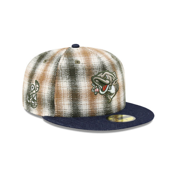 Gwinnett Stripers Green Plaid Denim 2 Tone Hook SP 59Fifty Fitted