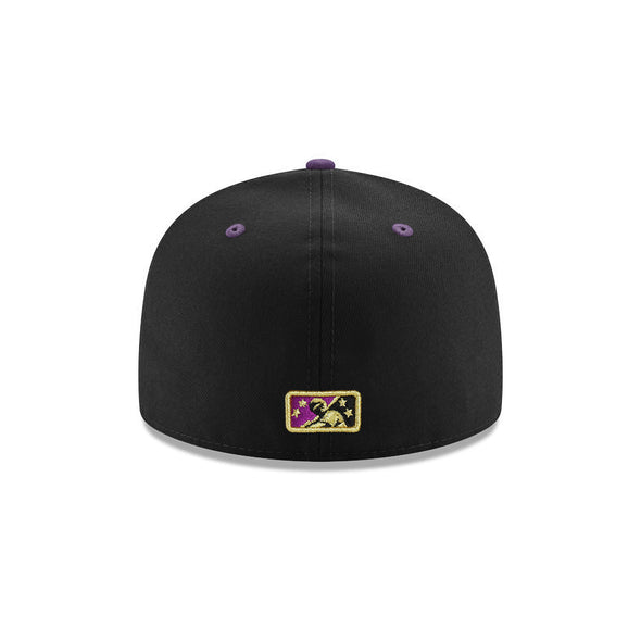 Fresno Grizzlies Lowriders Black Purple 2 Tone Milb 59Fifty Fitted Hat