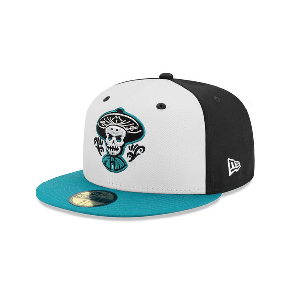 Mariachis De Nuevo Mexico Tiffany Blue White & Black Milb 59Fifty Fitted Hat