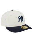 New York Yankees Chrome Navy Pearl Stud Pre-Curved 59Fifty Fitted
