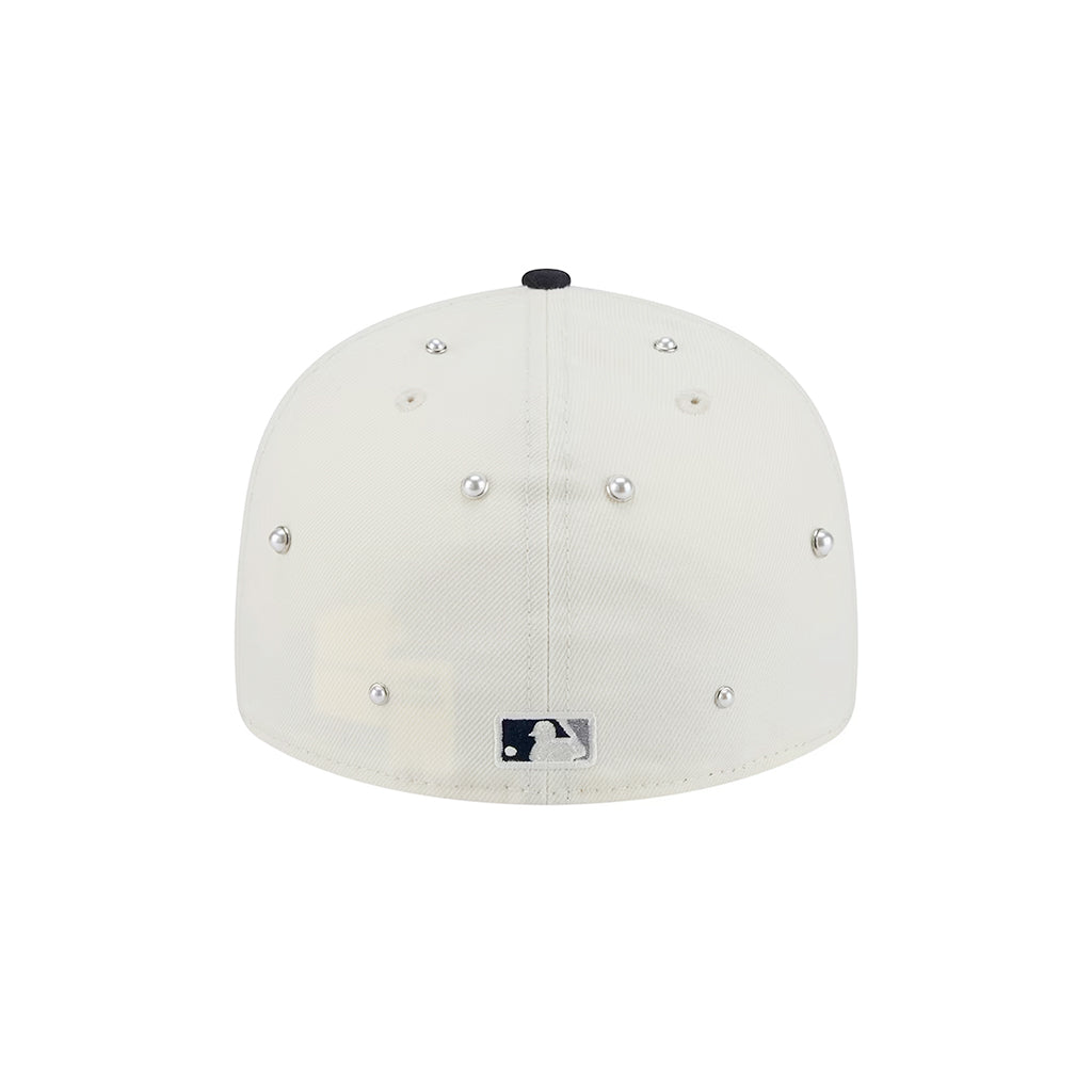 New York Yankees Chrome Navy Pearl Stud Pre-Curved 59Fifty Fitted