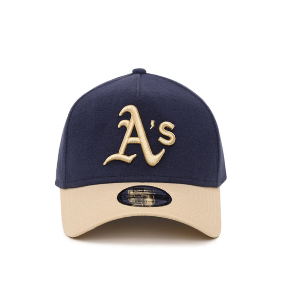 Oakland Athletics 9Forty A-Frame Moleskin Navy Tan Snapback