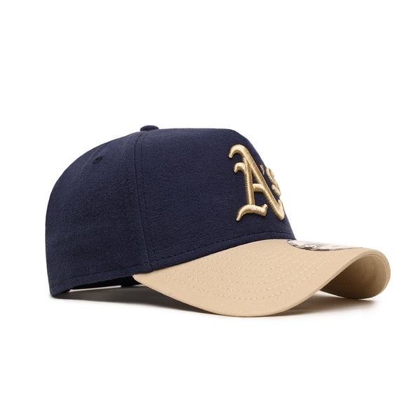 Oakland Athletics 9Forty A-Frame Moleskin Navy Tan Snapback