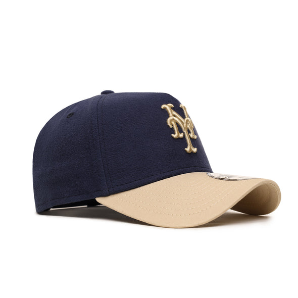 New York Mets 9Forty A-Frame Moleskin Navy Tan Snapback