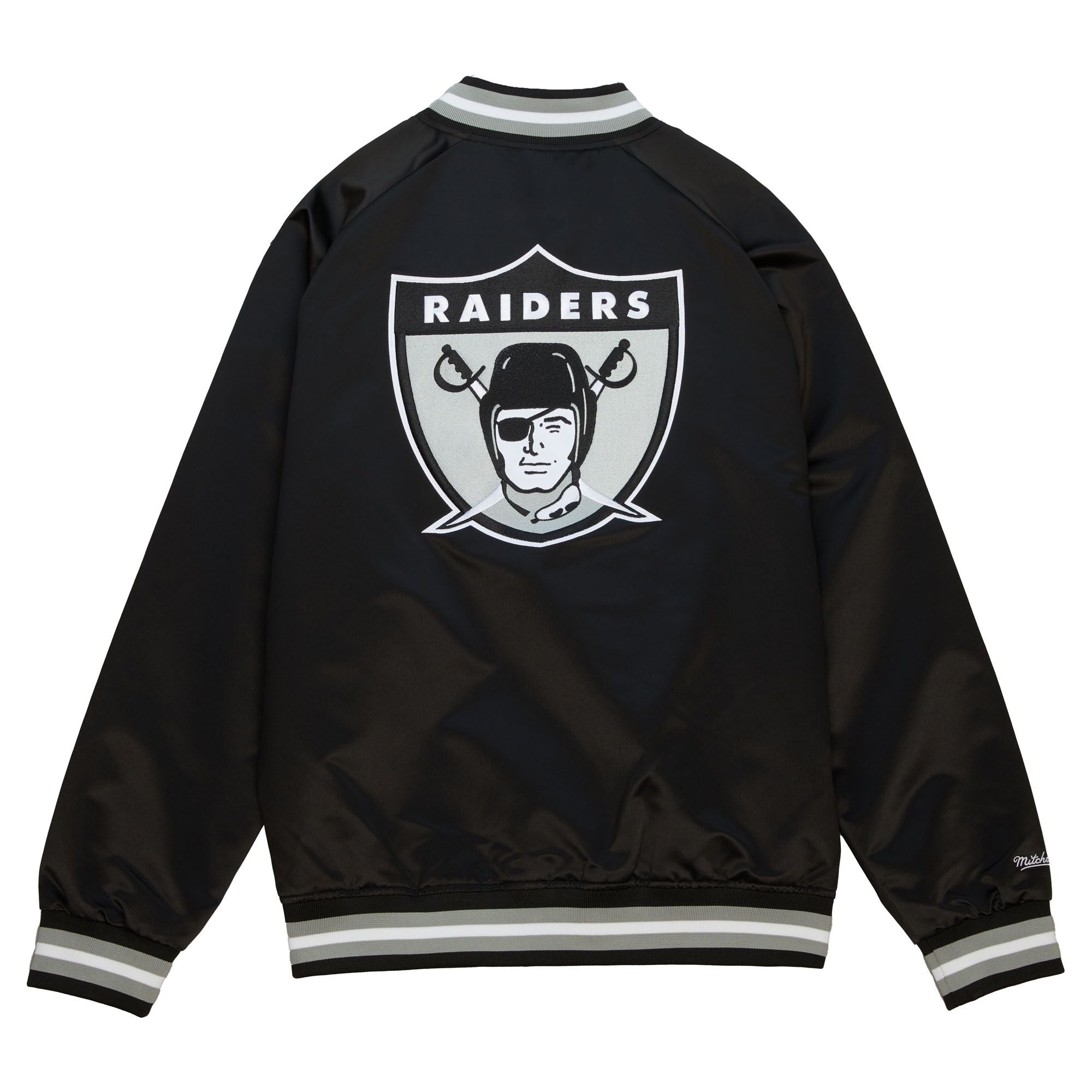 Mitchell &amp; Ness Oakland Raiders Double Clutch Lightweight Satin Jacket