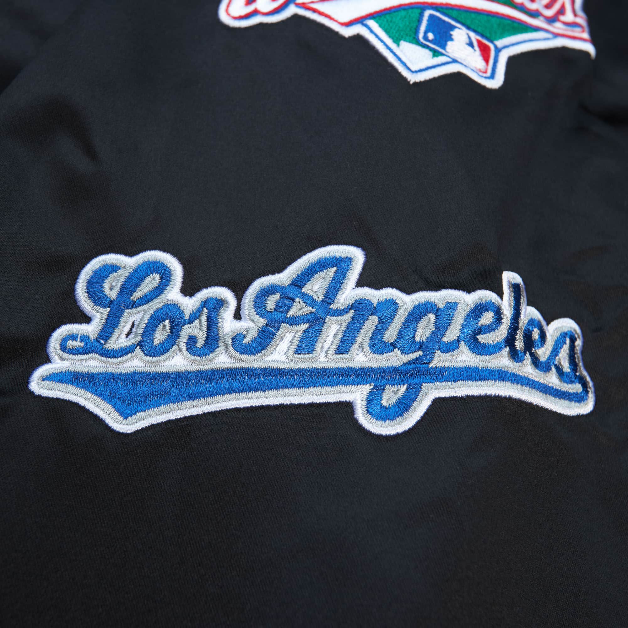 Mitchell &amp; Ness Los Angeles Dodgers City Collection Lightweight Black Satin Jacket
