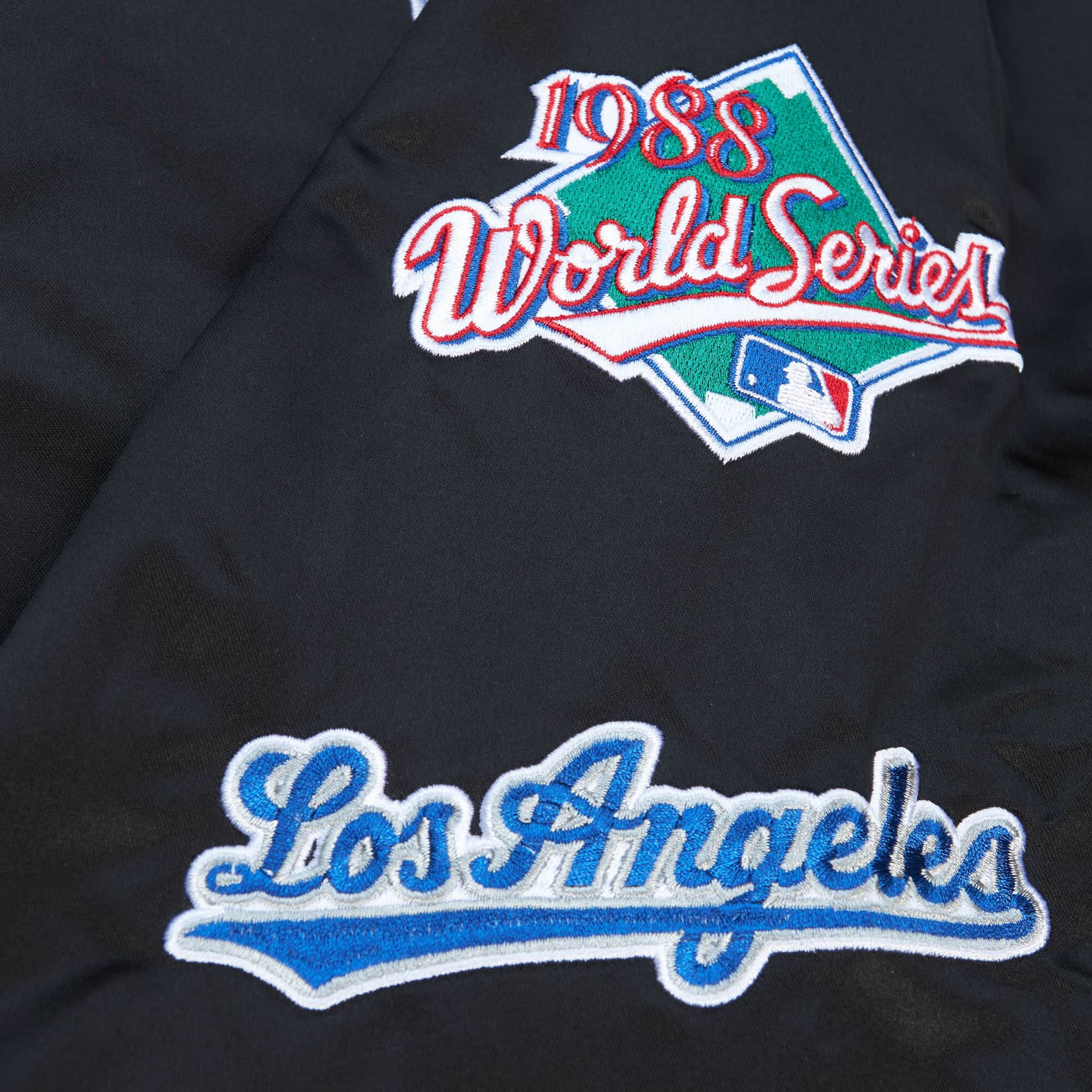Mitchell &amp; Ness Los Angeles Dodgers City Collection Lightweight Black Satin Jacket