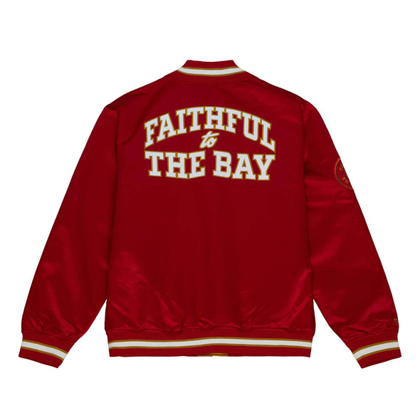Mitchell & Ness San Francisco 49ers Gold Red Split Faithful To The Bay Lightweight Satin Jacket