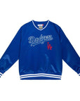 Mitchell & Ness Los Angeles Dodgers Full Count V-Neck Pullover Satin Jacket